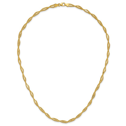 Polished and Textured Twist Necklace 18"