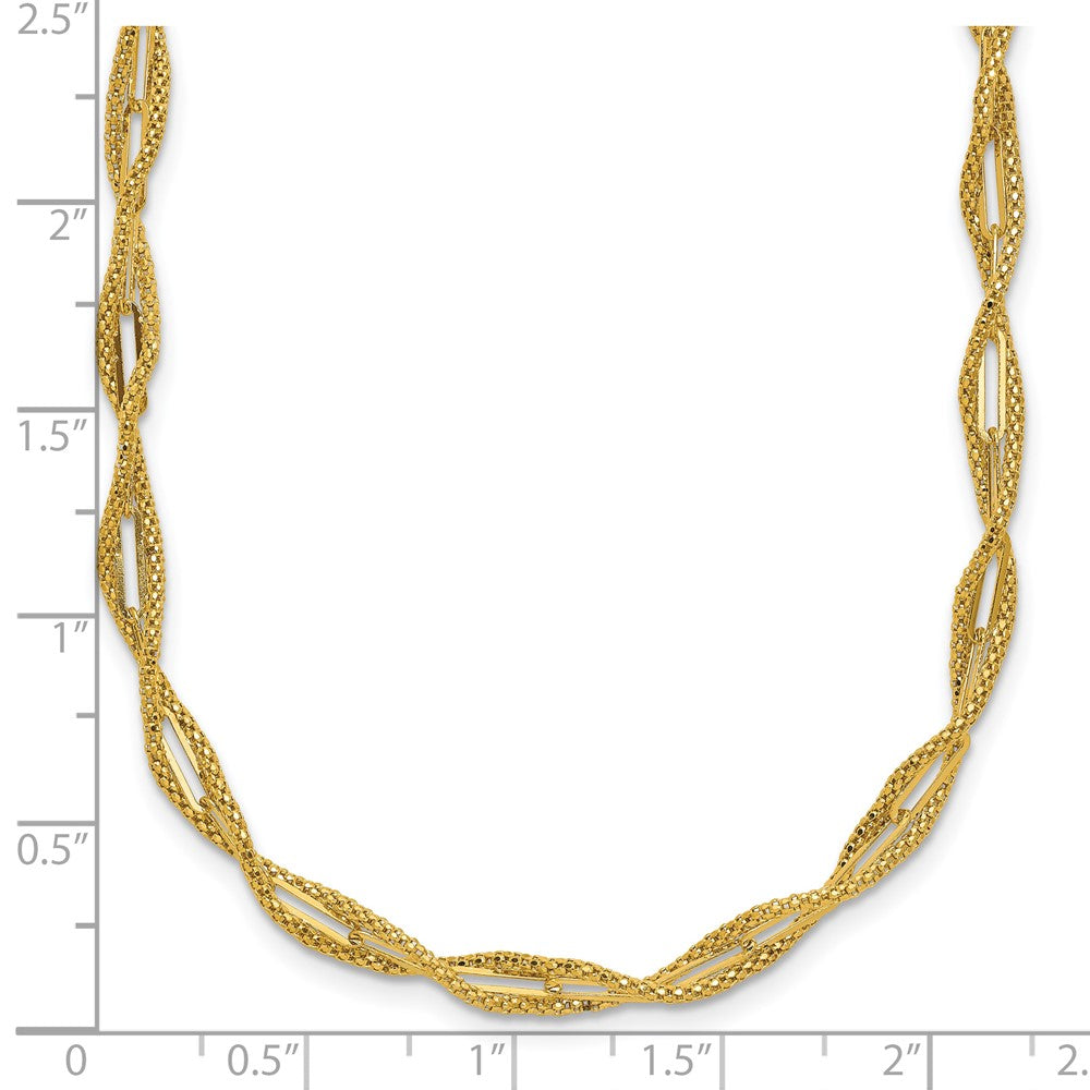 Polished and Textured Twist Necklace 18"