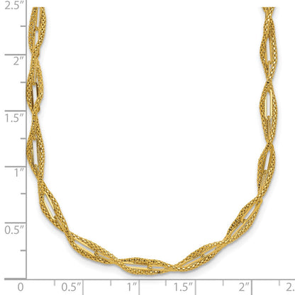Polished and Textured Twist Necklace 18"