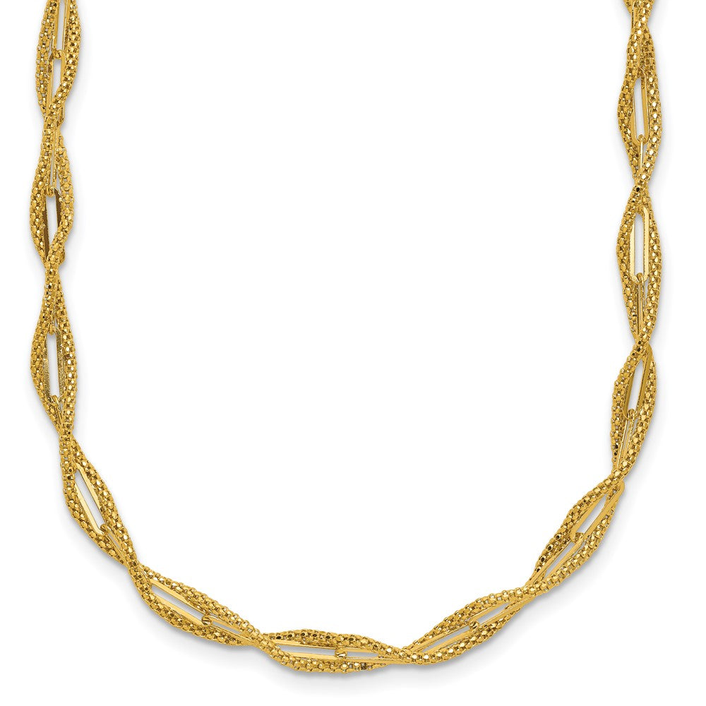 Polished and Textured Twist Necklace 18"