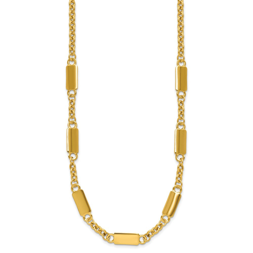 Polished Bar Station Necklace 18"