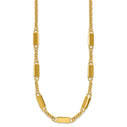 Polished Bar Station Necklace 18"
