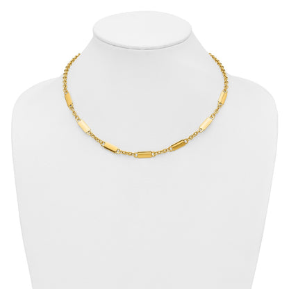 Polished Bar Station Necklace 18"