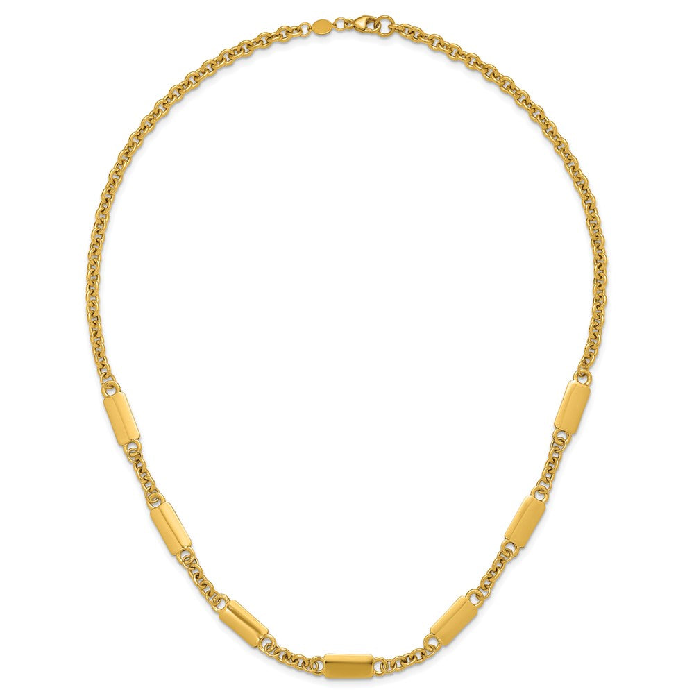 Polished Bar Station Necklace 18"