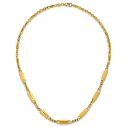 Polished Bar Station Necklace 18"