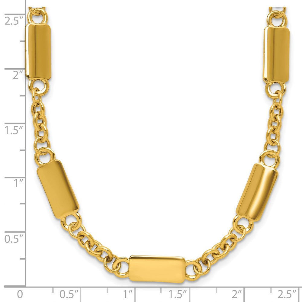 Polished Bar Station Necklace 18"
