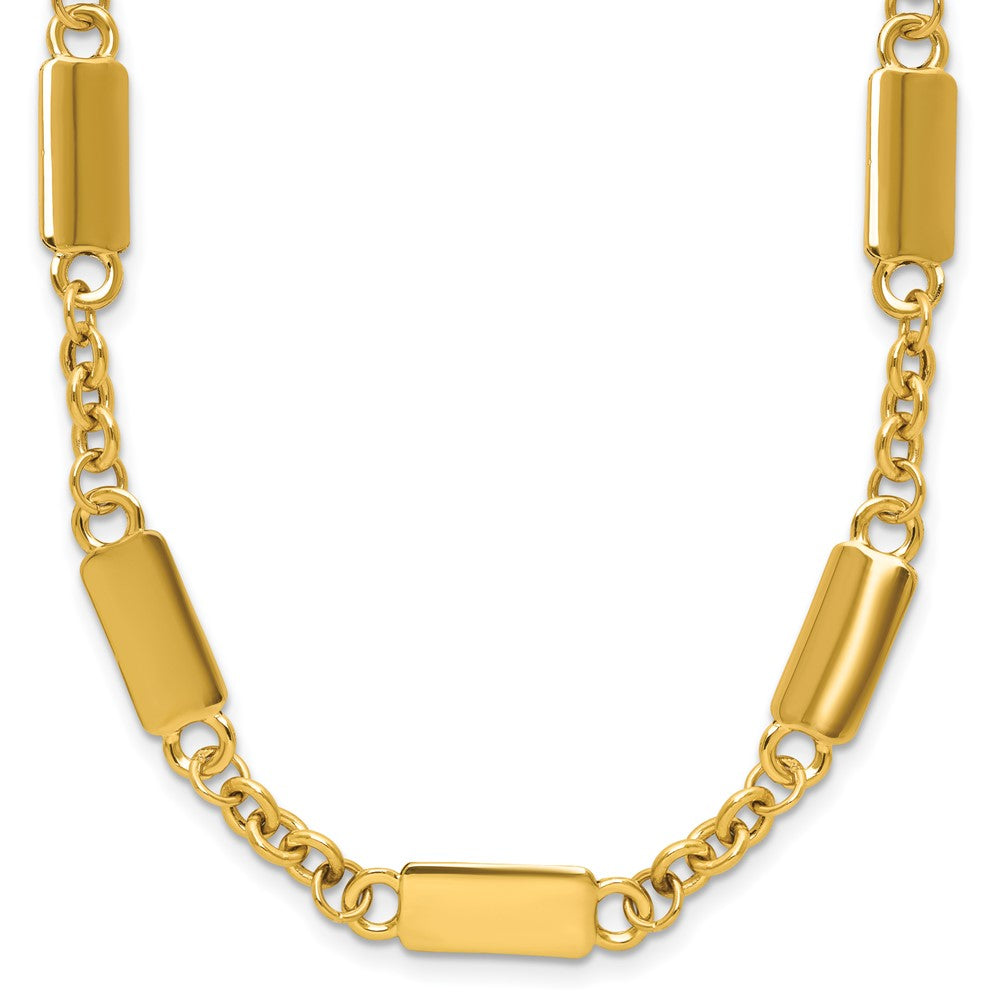 Polished Bar Station Necklace 18"