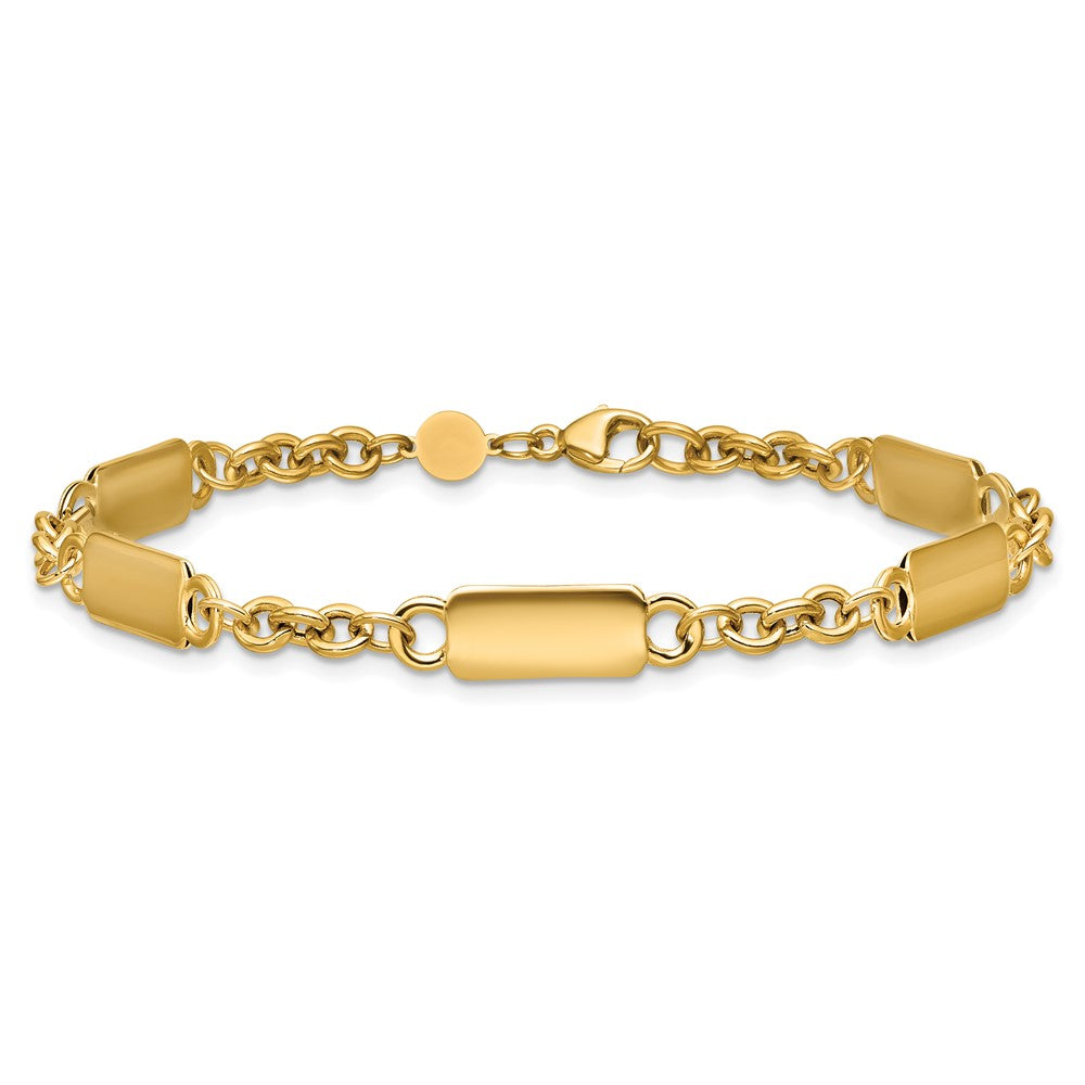 Polished Bar Station Bracelet 7.5"