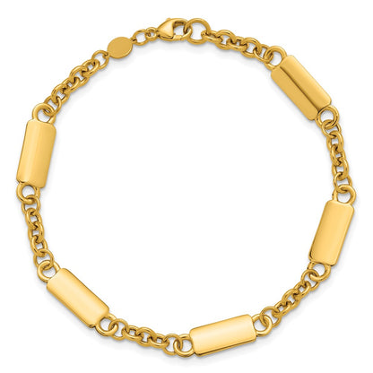 Polished Bar Station Bracelet 7.5"