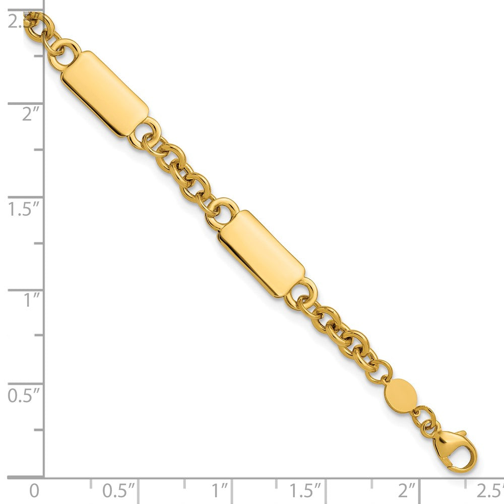 Polished Bar Station Bracelet 7.5"