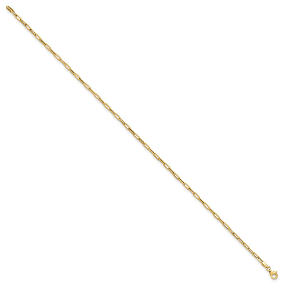 Polished Paperclip Anklet 10"