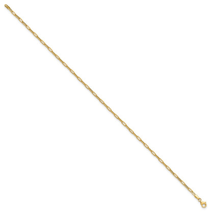 Polished Paperclip Anklet 10"