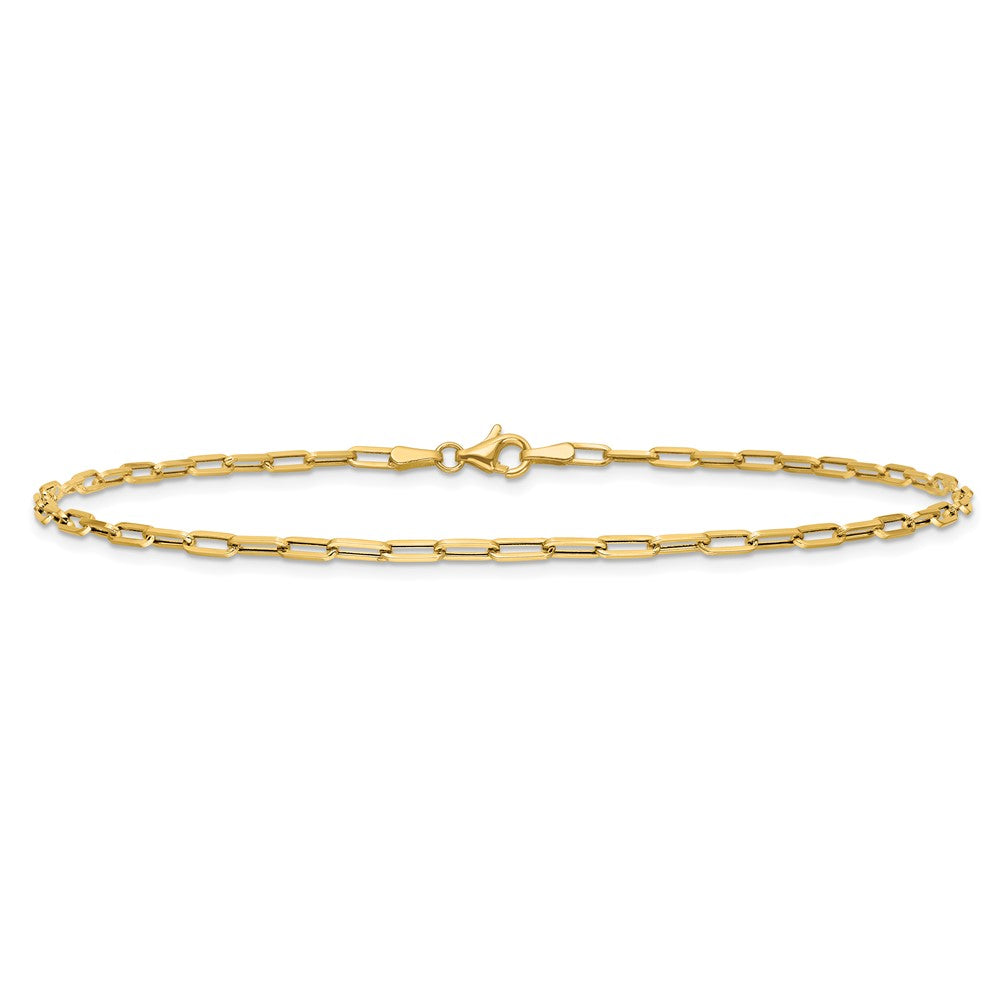 Polished Paperclip Anklet 10"