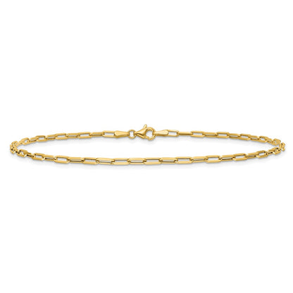 Polished Paperclip Anklet 10"