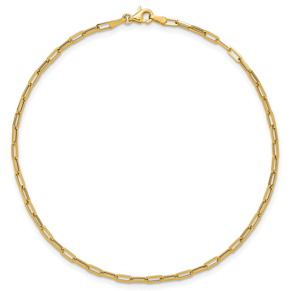 Polished Paperclip Anklet 10"