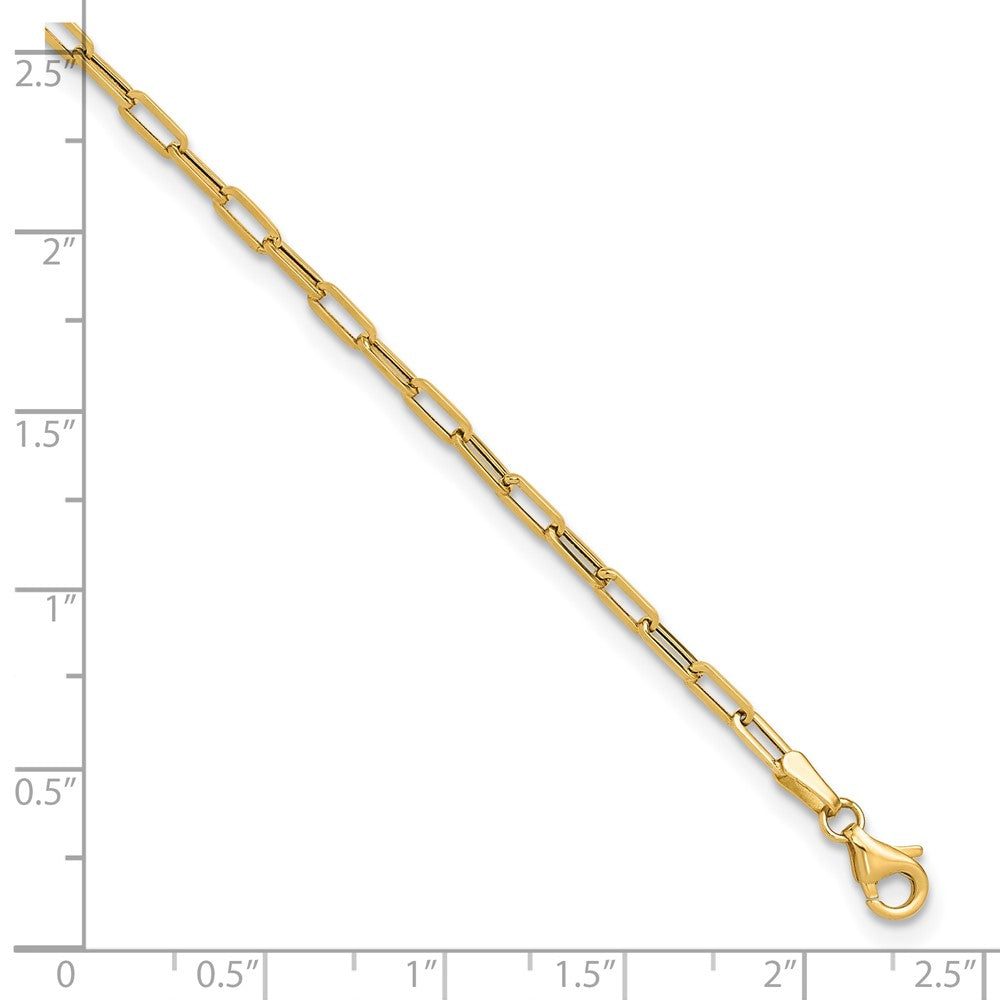 Polished Paperclip Anklet 10"