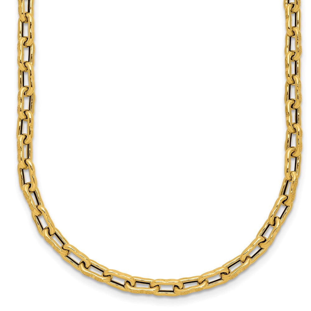 Polished Textured Fancy Link Necklace 18" - 3.86g