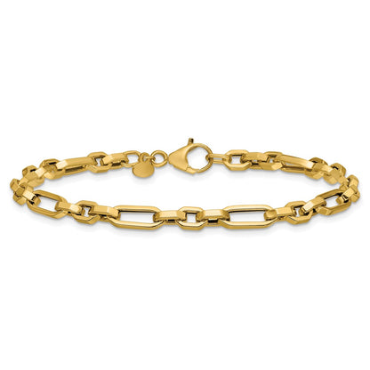 Polished Fancy Link Bracelet 7.5" - 2.7g