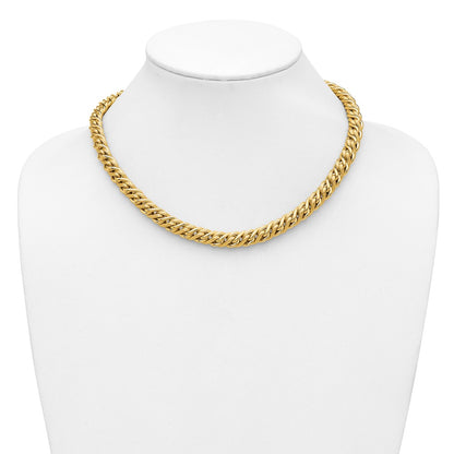 Polished and Textured Fancy Link Necklace 18" - 23.93g