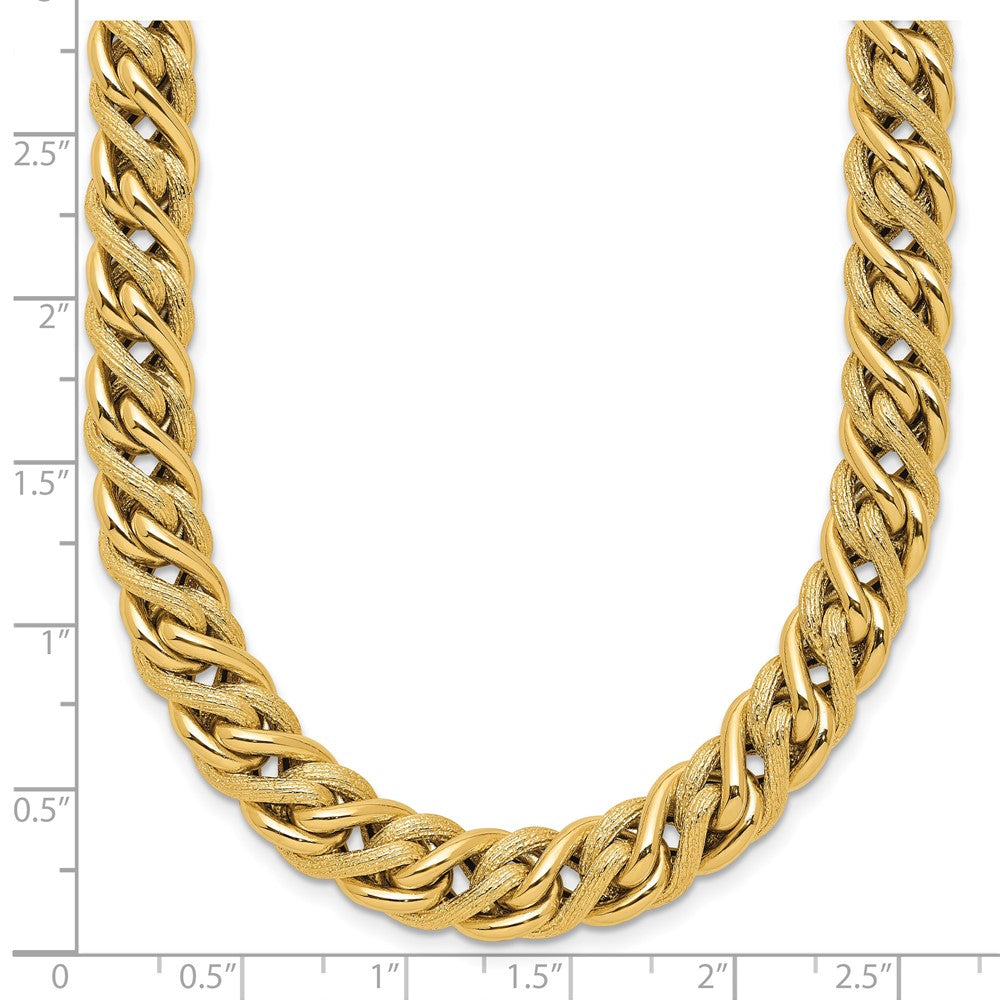 Polished and Textured Fancy Link Necklace 18" - 23.93g