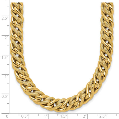 Polished and Textured Fancy Link Necklace 18" - 23.93g