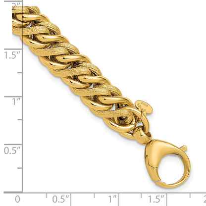 Polished and Textured Fancy Link Bracelet 7.5" - 11.91g