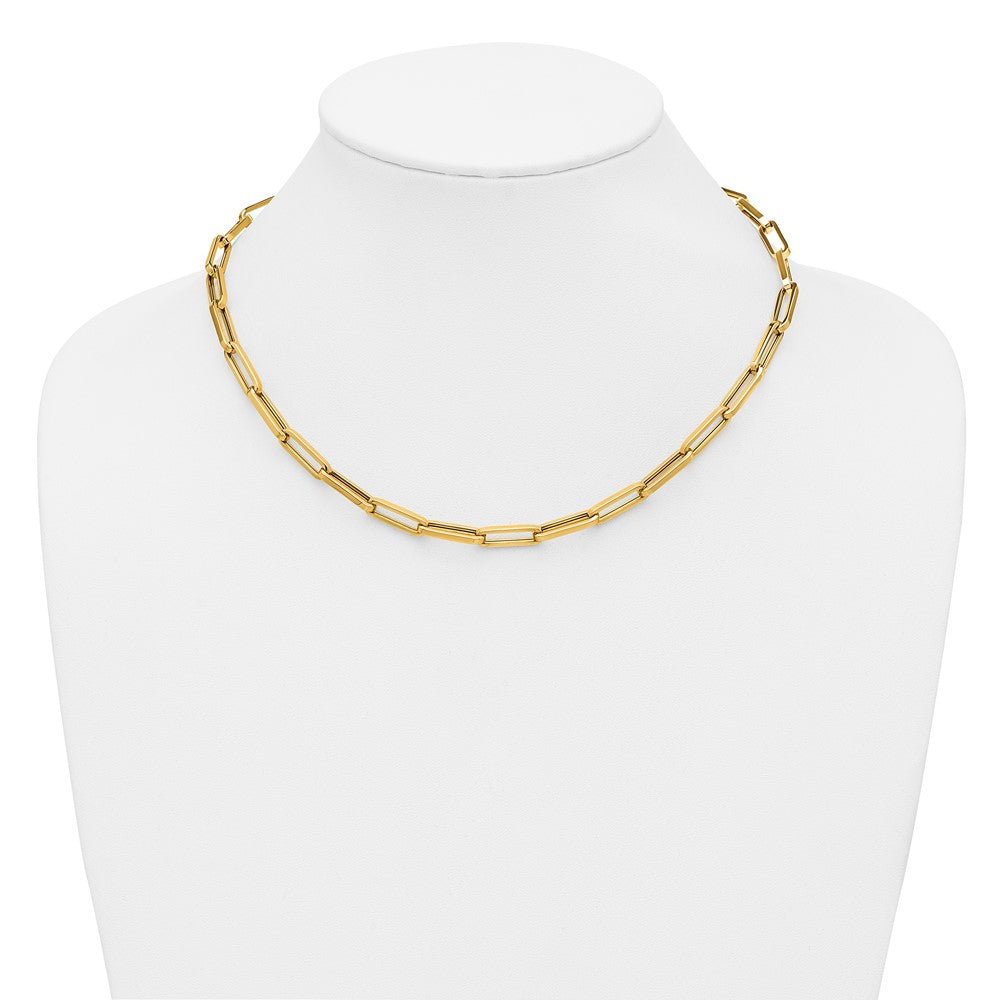 Polished Paperclip Link Necklace 18"
