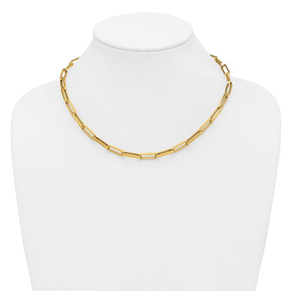 Polished Paperclip Link Necklace 18"