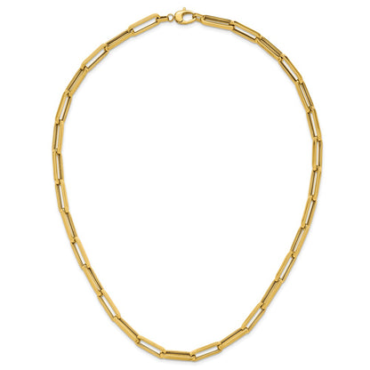 Polished Paperclip Link Necklace 18"