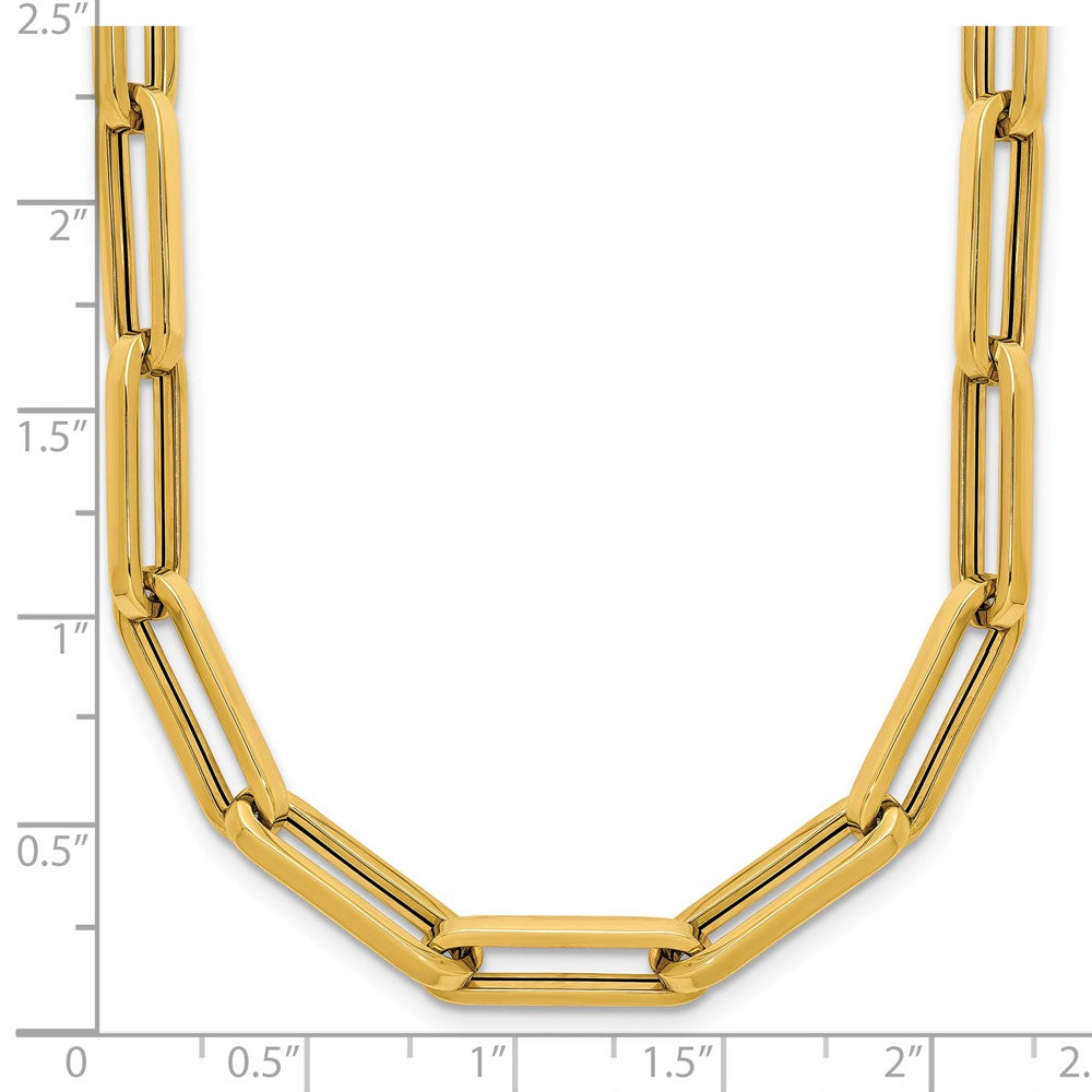 Polished Paperclip Link Necklace 18"