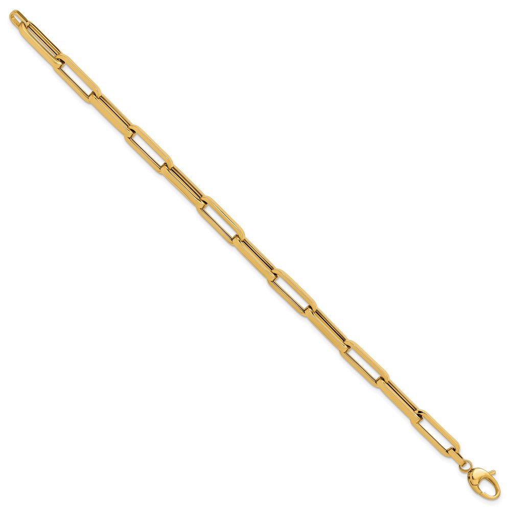Polished Paperclip Link Bracelet 7.75" - 4.8g