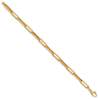 Polished Paperclip Link Bracelet 7.75" - 4.8g