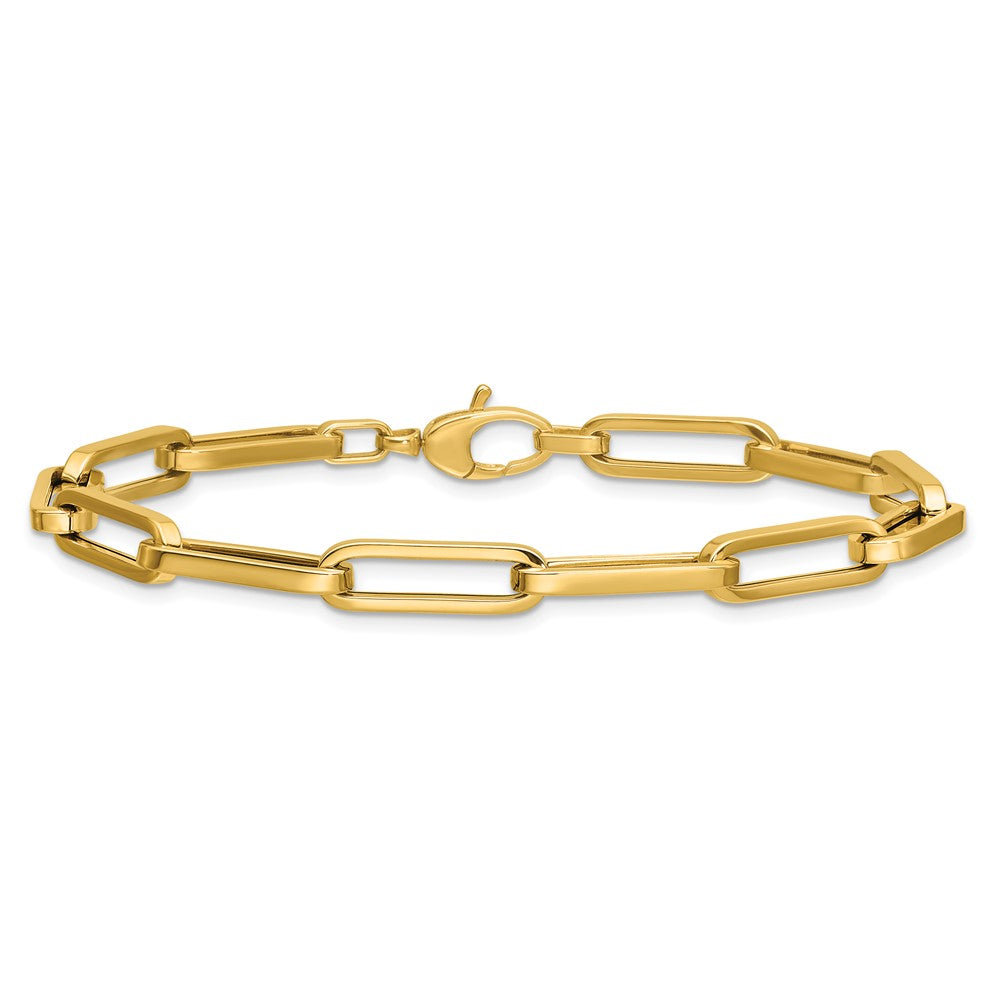 Polished Paperclip Link Bracelet 7.75" - 4.8g