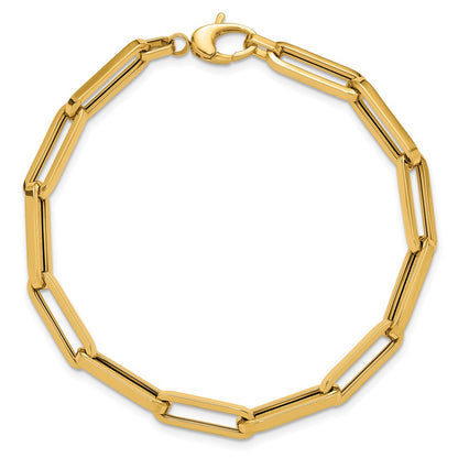 Polished Paperclip Link Bracelet 7.75" - 4.8g