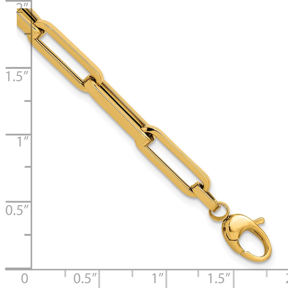 Polished Paperclip Link Bracelet 7.75" - 4.8g