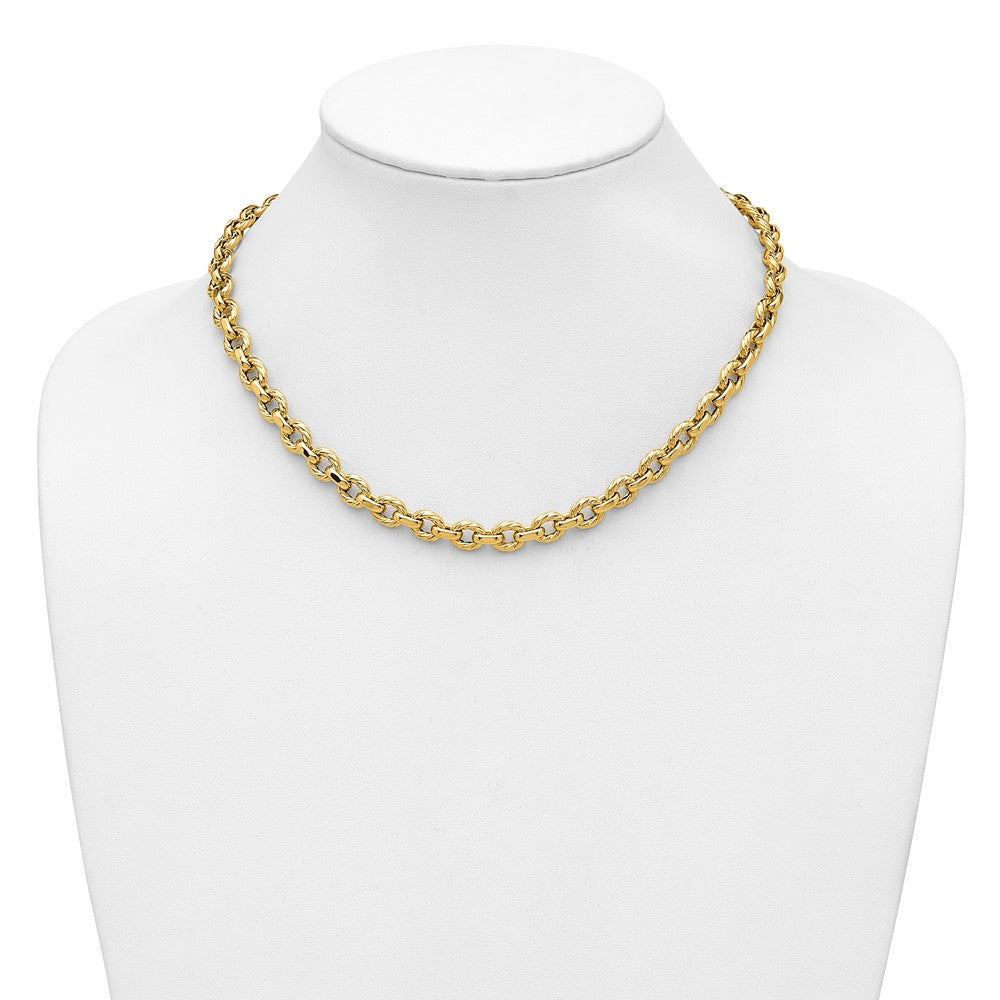Polished and Twisted Fancy Link Necklace 18" - 14.01g