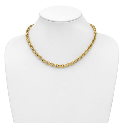 Polished and Twisted Fancy Link Necklace 18" - 14.01g