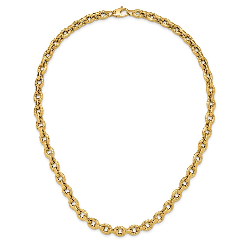 Polished and Twisted Fancy Link Necklace 18" - 14.01g