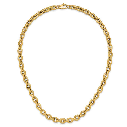 Polished and Twisted Fancy Link Necklace 18" - 14.01g