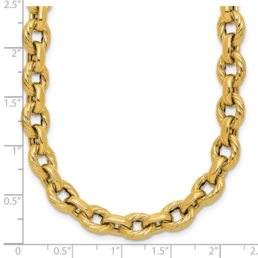 Polished and Twisted Fancy Link Necklace 18" - 14.01g