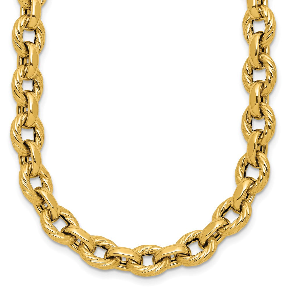 Polished and Twisted Fancy Link Necklace 18" - 14.01g