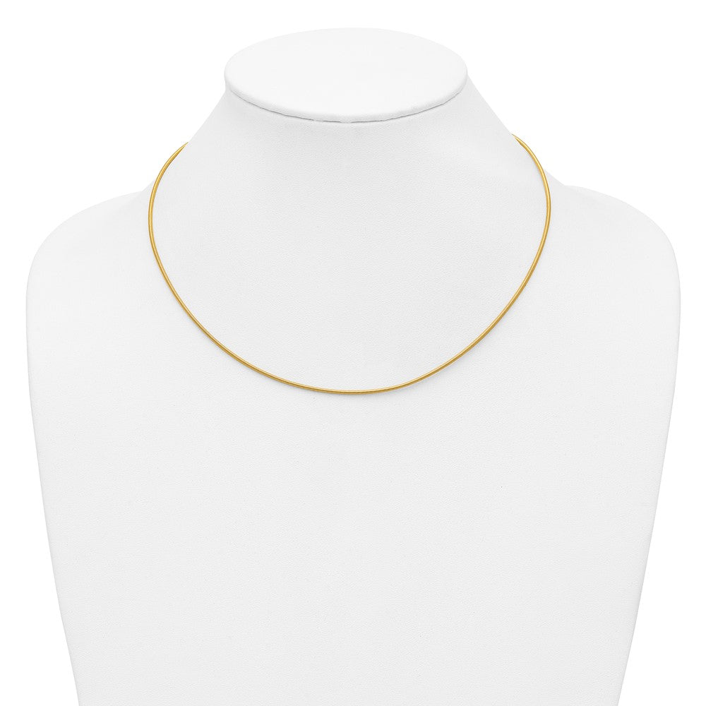 1.2mm Round Satin Omega Wire Necklace 18"