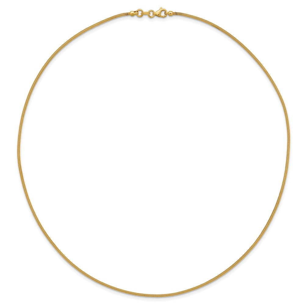 1.2mm Round Satin Omega Wire Necklace 18"