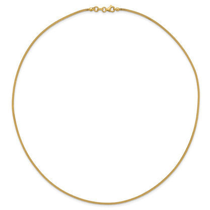 1.2mm Round Satin Omega Wire Necklace 18"