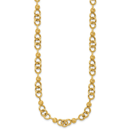 Polished and Circles with D/C Beads Fancy Necklace 18"