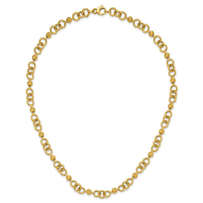 Polished and Circles with D/C Beads Fancy Necklace 18"