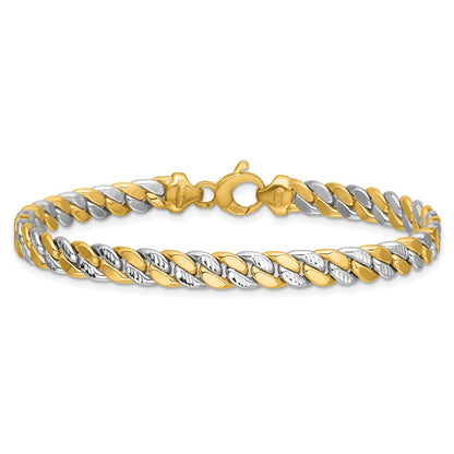 Polished and D/C Fancy Link Bracelet 7.5"