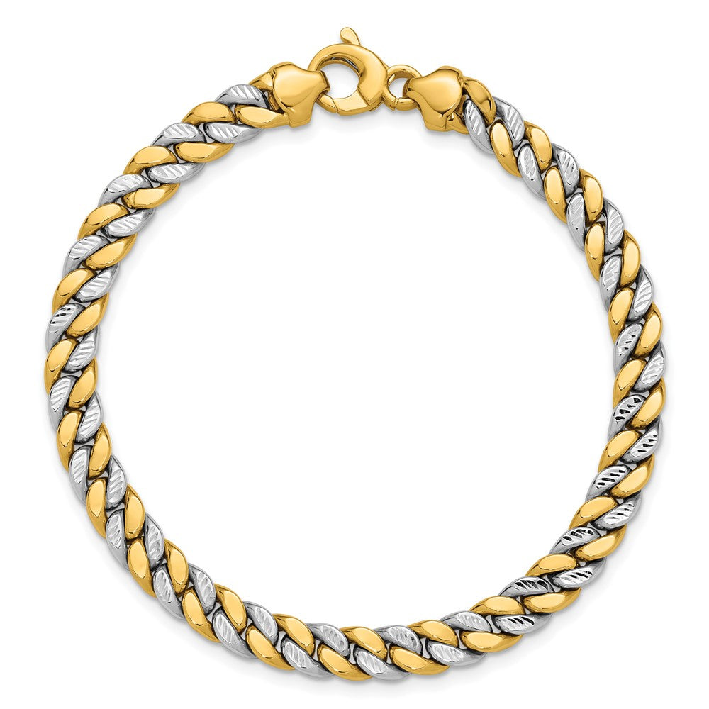 Polished and D/C Fancy Link Bracelet 7.5"