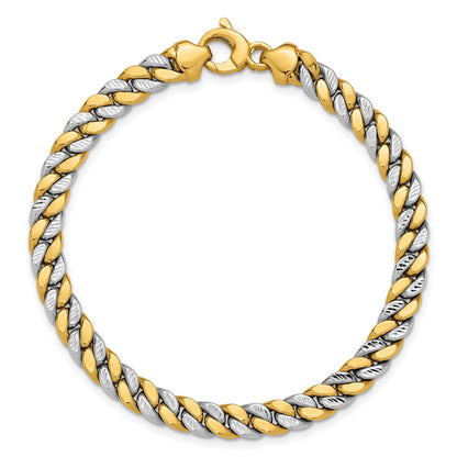 Polished and D/C Fancy Link Bracelet 7.5"
