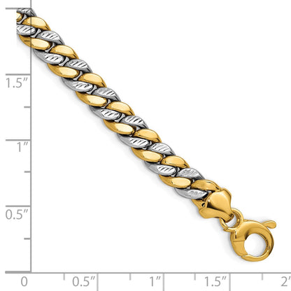 Polished and D/C Fancy Link Bracelet 7.5"